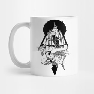 Bird in Skull Cage Mug